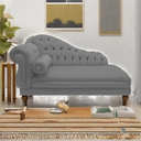 Ver imagem 2 de Recamier Sofá Direito Larissa 160cm Sala Suede Cinza - Incasa Decor