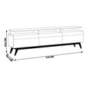 Ver imagem 2 de Rack Bancada 3 Gavetas com Nicho 218cm Amy Off White/Nature - Gran Belo