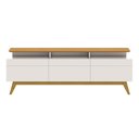 Ver mais imagens de Rack Bancada 3 Gavetas com Nicho 218cm Amy Off White/Nature - Gran Belo