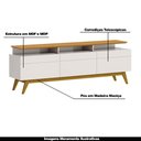 Ver imagem 3 de Rack Bancada 3 Gavetas com Nicho 218cm Amy Off White/Nature - Gran Belo