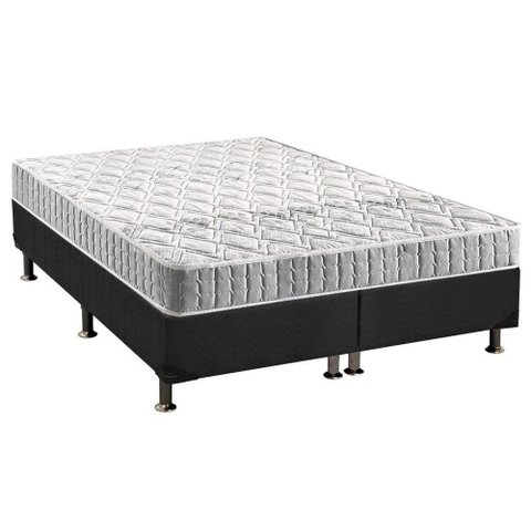 Cama Box Queen: Colchão Espuma Anjos D33 Orthosono + Base CRC Suede Gray(158x198)