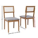 Ver imagem 3 de Mesa de Jantar Redonda Acerola com 4 Cadeiras Estofadas Palmas Linho Cinza Ornar