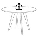 Ver mais imagens de Mesa de Jantar Redonda Acerola com 4 Cadeiras Estofadas Palmas Linho Cinza Ornar