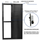 Ver imagem 3 de Porta Balcão 3 Folhas Alumínio Preto Linha 25:210 x 150