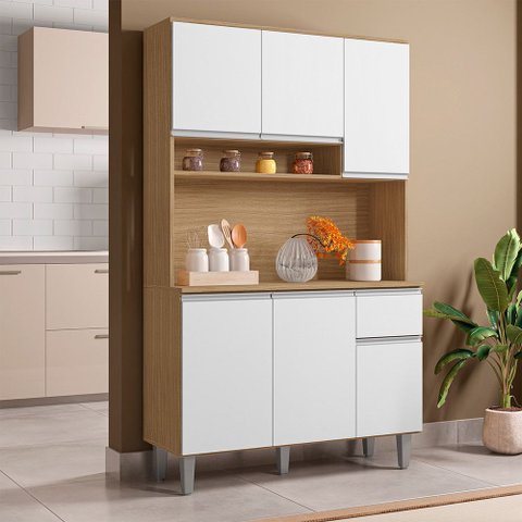 Kit Cozinha Márcia Armário Completo 105cm Ajl Móveis