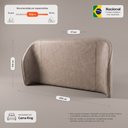 Ver imagem 4 de Cabeceira Estofada Alure para Cama King de 193cm Orgânica Curva Courissimo Bege - Desk Design