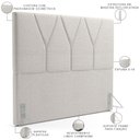 Ver imagem 3 de Cabeceira Cama Box Casal King 195cm Aura Linho W01 Champanhe - Mpozenato