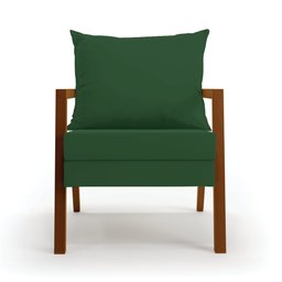 Kit 02 Poltronas Alice Veludo Verde Base de Madeira - D'Rossi DRossi - 3