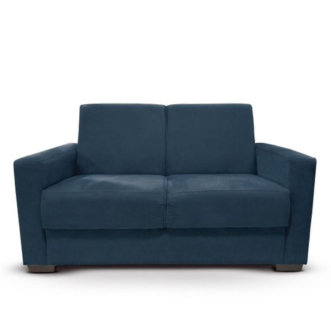 Sofá Estofado 2 Lugares Sala Estar Recepção Lavínia Suede:azul Marinho