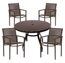 Ver imagem 1 de Kit 4 Cadeiras Piscina Jardim Varanda Externa + Mesa Alumínio Resistente