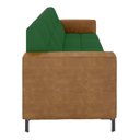 Ver imagem 6 de Sofá Living Decorativo Houston 2 Lugares 160cm Pés em Metal Veludo/ Pu Verde/ Caramelo G33 - Gran Be