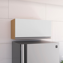 Ver imagem 2 de Armário de Geladeira Aereo 1 Porta Andreia 60cm Ajl Móveis:amêndoa Branco