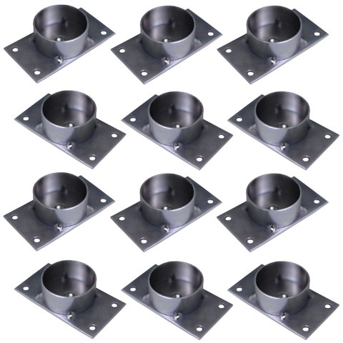 Kit 12 Chapinhas Chapa Reta com Tubo Fixação Pés Palito Rosca 5/16 Zincada