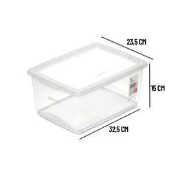 Caixa Organizadora com Tampa de Plástico Cristal Ordene 7,5l - 2