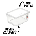 Ver imagem 3 de Caixa Organizadora com Tampa de Plástico Cristal Ordene 7,5l