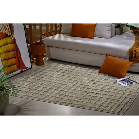 Tapete Sala Relevo Jazz Perola/ Cinza 1,50 x 2,00 des 17