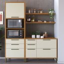 Ver imagem 1 de Armário de Cozinha Modulada com Balcão e Tampo 4 Portas 5 Gavetas Ágata 100% Mdf Vidro Reflecta Amên