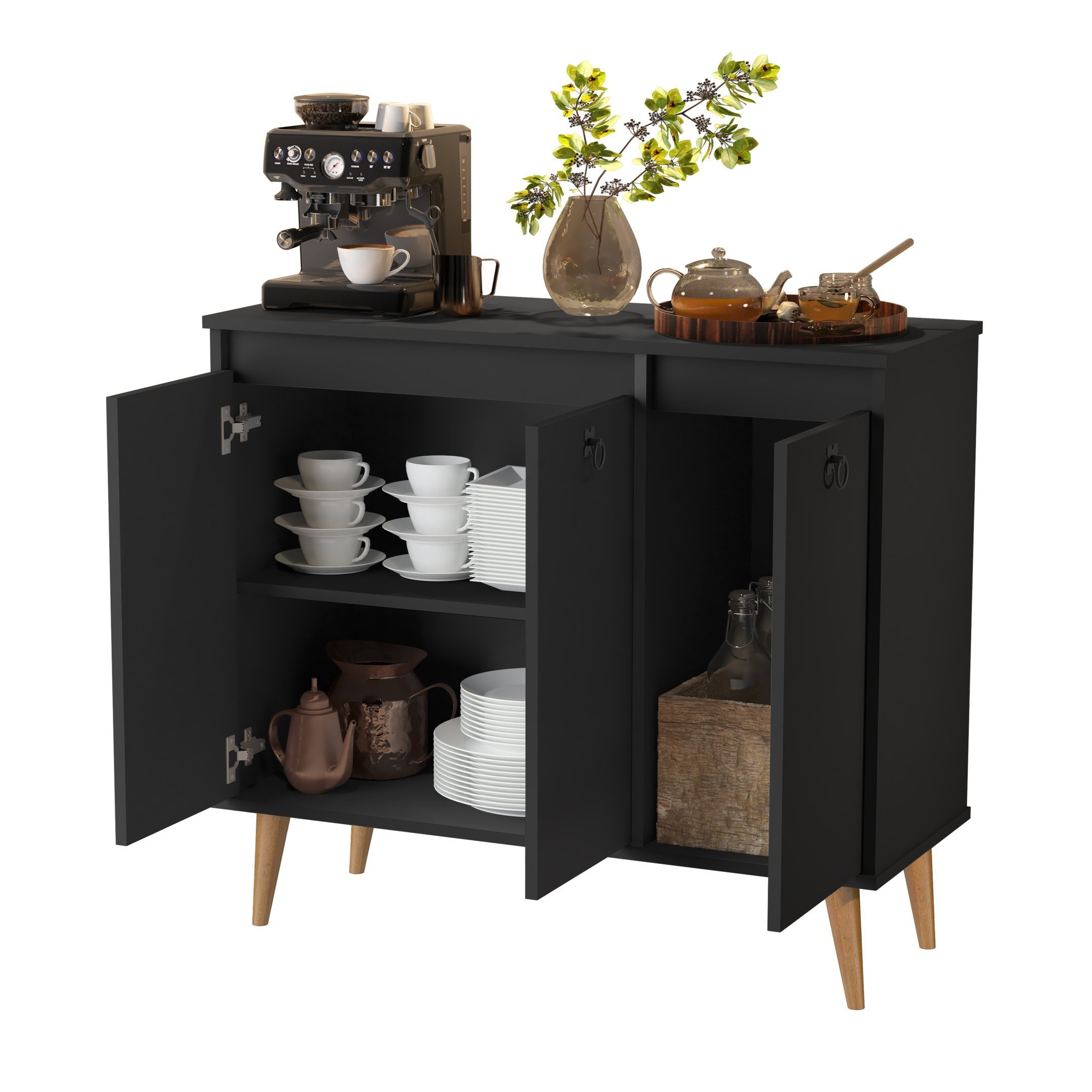 Buffet Dream Classic 3 Portas: Preto