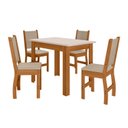 Ver imagem 2 de Conjunto Mesa de Jantar Bellagio com 4 Cadeiras Estofadas Clara Poliman Móveis