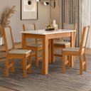 Ver imagem 1 de Conjunto Mesa de Jantar Bellagio com 4 Cadeiras Estofadas Clara Poliman Móveis
