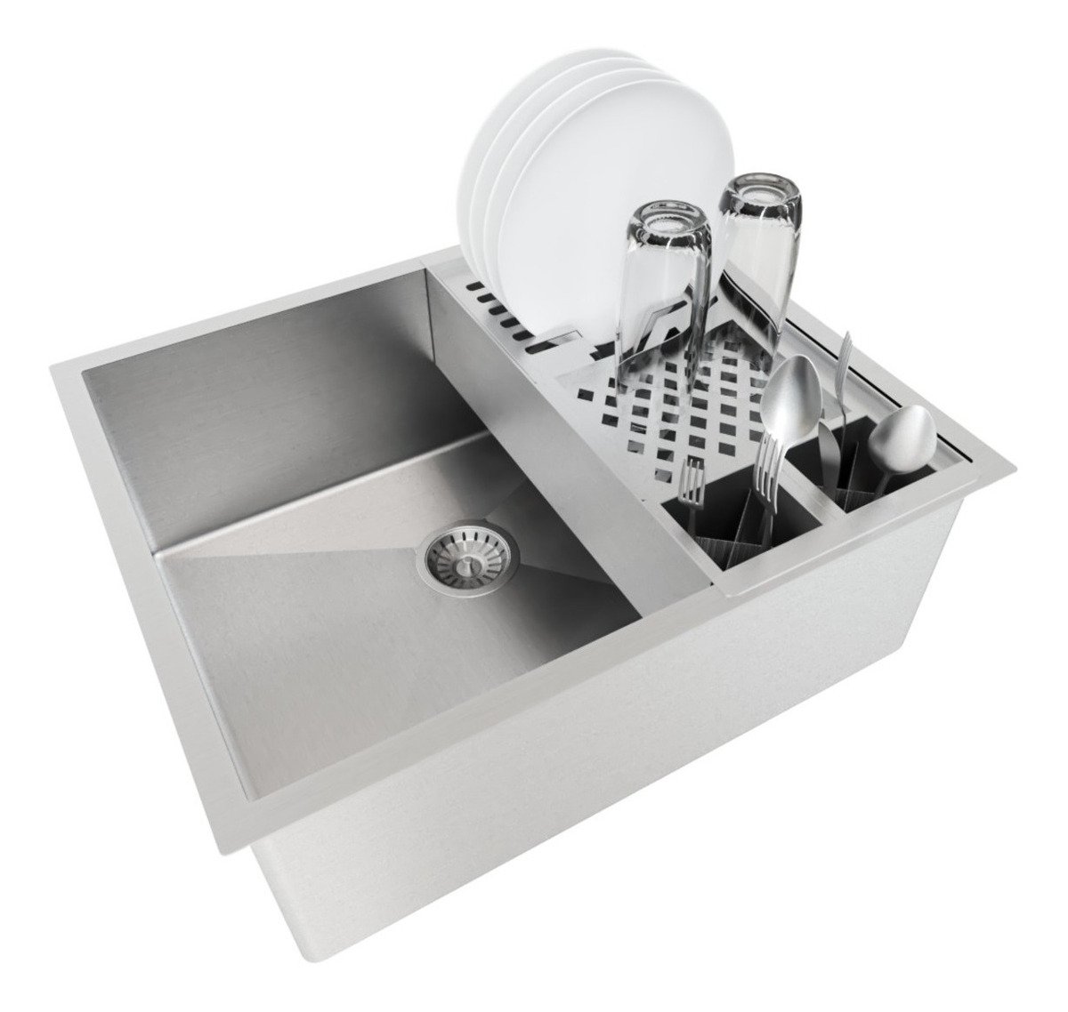 Cuba 50x40 Inox 304 + Calha Canal Escorredor Luxo Technox - 1