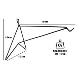 Kit 2 Suportes a Pendurar Xaxim Planta Flor Parede 19 Cm - 2