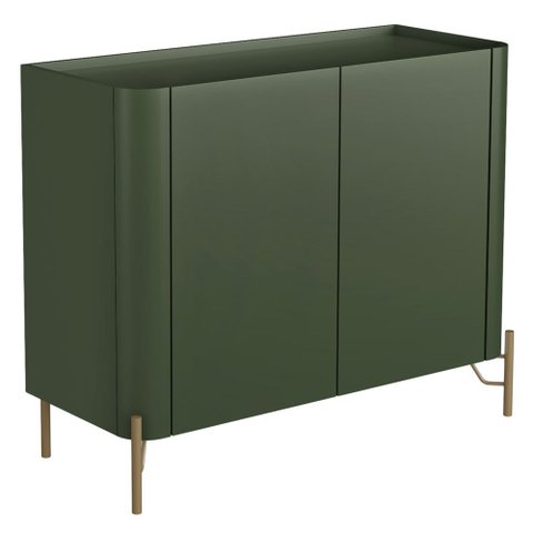 Buffet para Sala de Jantar 2 Portas 1 Gaveta Pés Industrial Dourado Naim I03 Musgo - Lyam
