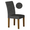 Ver imagem 3 de Cadeira para Mesa de Jantar Napoli Mdf Kit 2 Peças Freijó Linho Chumbo – Leifer Móveis