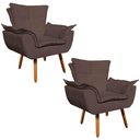Ver imagem 1 de Kit 02 Poltronas Opala Suede Marrom