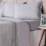 Jogo de Cama Queen Microfibra 300 Fios Bordado Inglês Níquel - 2
