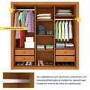 Ver imagem 7 de Guarda-Roupa Casal com 3 Portas de Correr e 4 Gavetas 190cm Multimóveis CR35502 Cinamomo/Off White