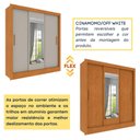 Ver imagem 3 de Guarda-Roupa Casal com 3 Portas de Correr e 4 Gavetas 190cm Multimóveis CR35502 Cinamomo/Off White