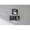 Ver imagem 3 de Kit de 3 Nichos Leve Quadrados Pretos de Madeira