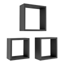 Ver imagem 4 de Kit de 3 Nichos Leve Quadrados Pretos de Madeira