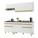 Ver imagem 3 de Armário de Cozinha Compacta 190cm Veneza Multimóveis V3705 Branco/dourado