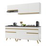 Armário de Cozinha Compacta 190cm Veneza Multimóveis V3705 Branco/dourado - 3