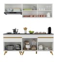 Ver imagem 6 de Armário de Cozinha Compacta 190cm Veneza Multimóveis V3705 Branco/dourado
