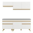 Ver imagem 7 de Armário de Cozinha Compacta 190cm Veneza Multimóveis V3705 Branco/dourado