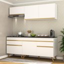 Ver imagem 1 de Armário de Cozinha Compacta 190cm Veneza Multimóveis V3705 Branco/dourado