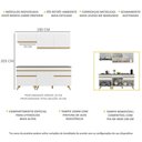 Ver imagem 4 de Armário de Cozinha Compacta 190cm Veneza Multimóveis V3705 Branco/dourado