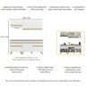 Armário de Cozinha Compacta 190cm Veneza Multimóveis V3705 Branco/dourado - 4