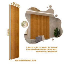 Painel Ripado Placa 50 Cm X 250 Cm 100% Mdf Naturale Nobre Gelius - 5