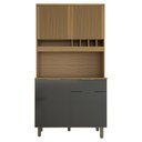 Ver imagem 3 de Cozinha Compacta Luz 1 Gaveta 4 Portas 100% Mdf Amêndoa/chumbo - Panorama Móveis