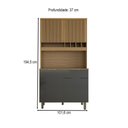 Ver imagem 4 de Cozinha Compacta Luz 1 Gaveta 4 Portas 100% Mdf Amêndoa/chumbo - Panorama Móveis