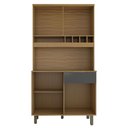 Ver imagem 5 de Cozinha Compacta Luz 1 Gaveta 4 Portas 100% Mdf Amêndoa/chumbo - Panorama Móveis