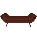 Ver imagem 3 de Puff Recamier Decorativo com Tachas 195 Cm Santorini P05 Veludo Marrom - Lyam Decor