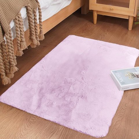 Tapete Chinchila Rozac Antiderrapante 50x70 Cm - Rosa