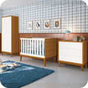 Ver imagem 2 de Quarto de Bebê Berço + Cômoda + Guarda Roupa Savana Classic