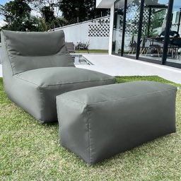 Poltrona Puff Espreguiçadeira Jardim Cadeira Área Gourmet Ambiente Externo Almofada Decorativo Luxo - 1