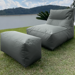 Poltrona Puff Espreguiçadeira Jardim Cadeira Área Gourmet Ambiente Externo Almofada Decorativo Luxo - 5